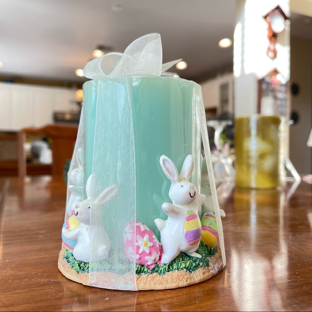 Easter Candle Holder With Candle
